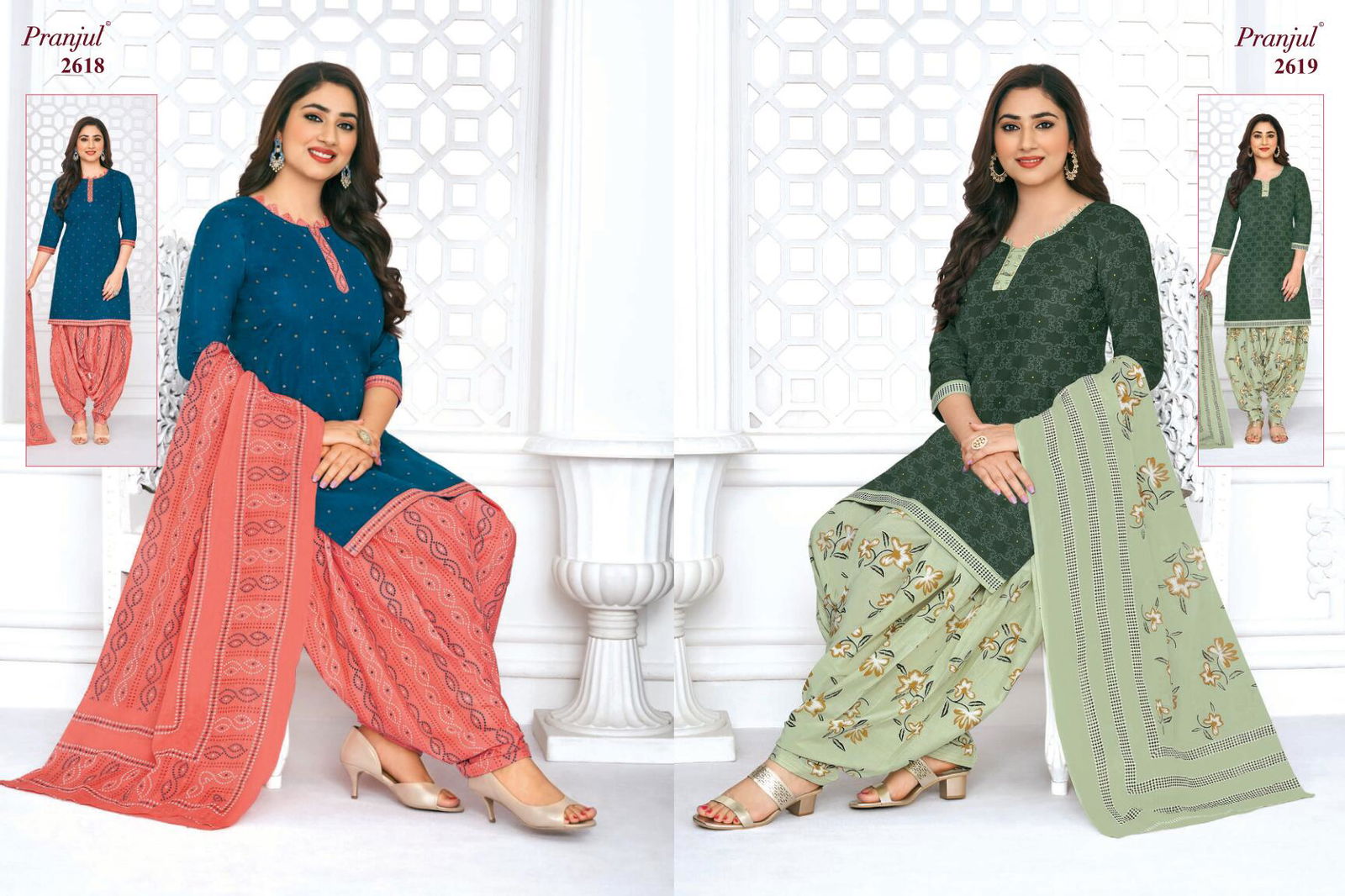 Pranjul Priyanshi Vol 26 Casual Wear Wholesale Patiyala Cotton Dress Material
